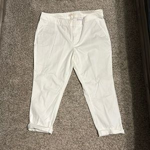 NWT White LOFT Girlfriend Chino pants sz 18